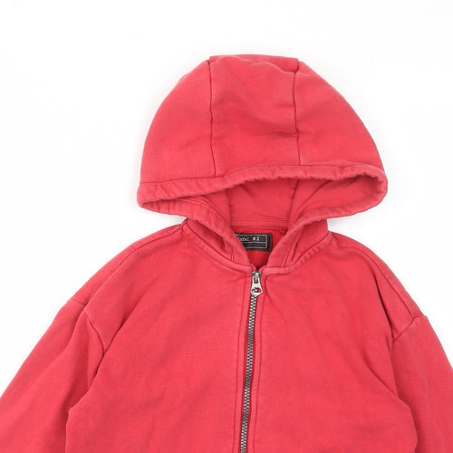 NEXT Boys Red Cotton Full Zip Hoodie Size 7 Years Zip - Pockets