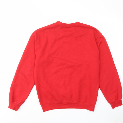 Topshop Womens Red Cotton Pullover Sweatshirt Size S Pullover - Oui, Embroided