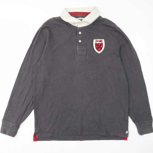 Wolsey Mens Grey Cotton Polo Size XL Collared Button - Logo, Embroided
