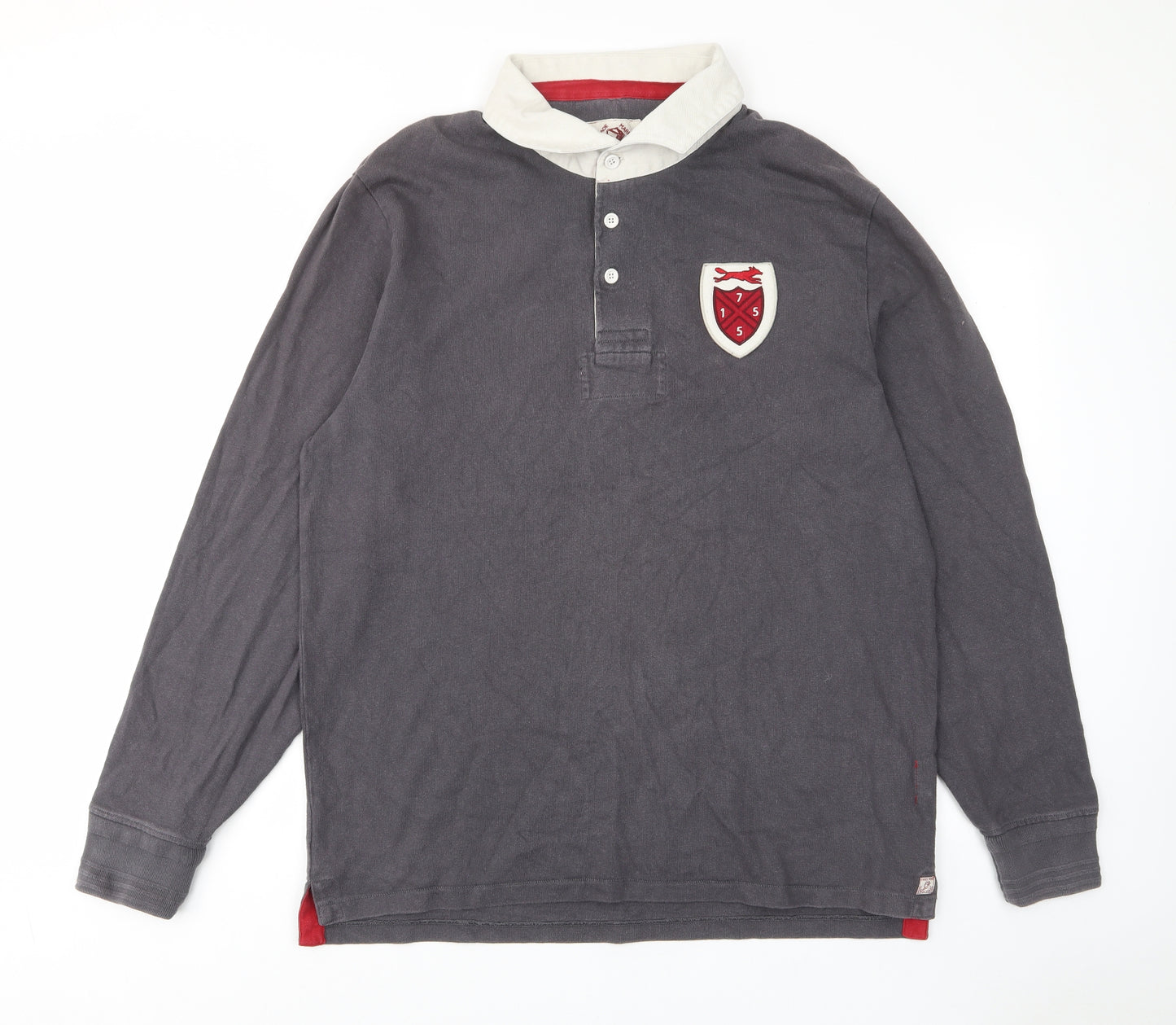 Wolsey Mens Grey Cotton Polo Size XL Collared Button - Logo, Embroided
