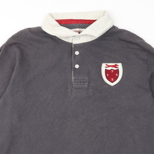 Wolsey Mens Grey Cotton Polo Size XL Collared Button - Logo, Embroided