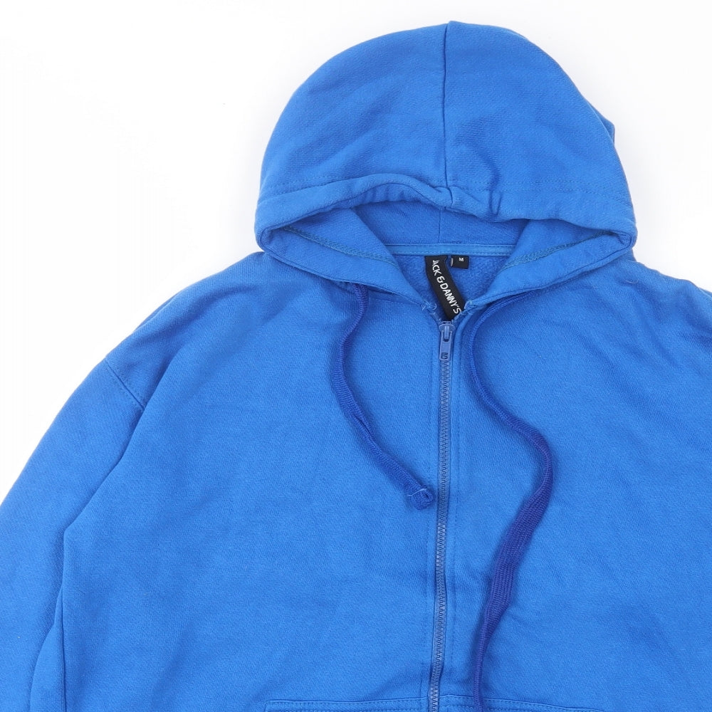 Jack & Danny's Mens Blue Cotton Full Zip Hoodie Size M - Pockets
