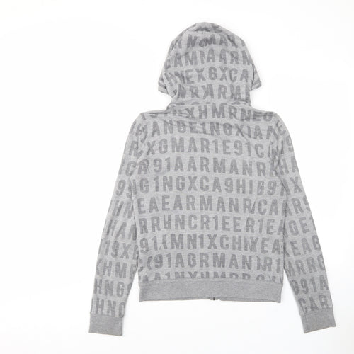 Armani Exchange Womens Gold Geometric Cotton Full Zip Hoodie Size S - Pockets