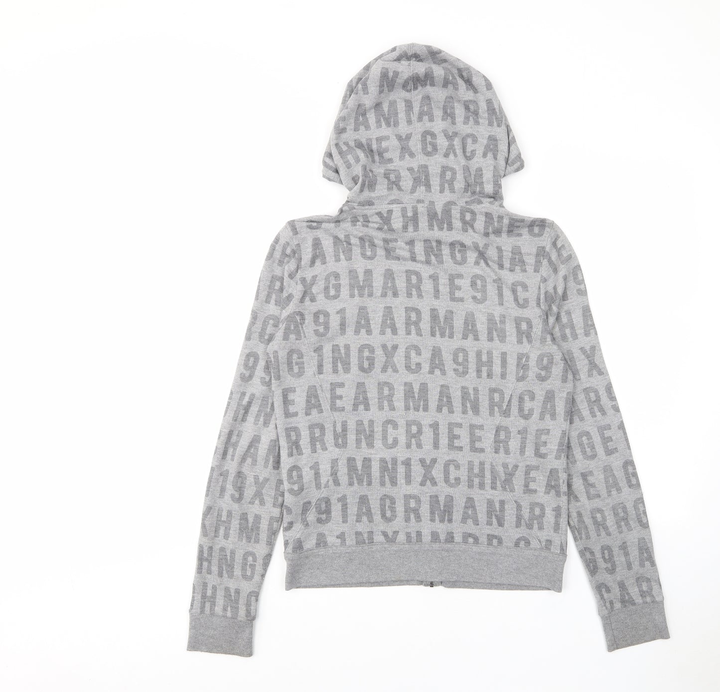 Armani Exchange Womens Gold Geometric Cotton Full Zip Hoodie Size S - Pockets