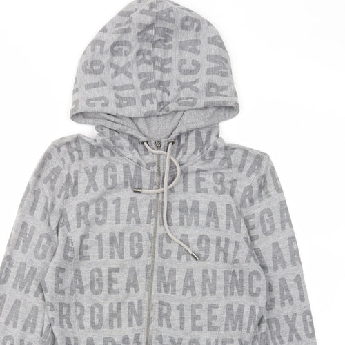 Armani Exchange Womens Gold Geometric Cotton Full Zip Hoodie Size S - Pockets