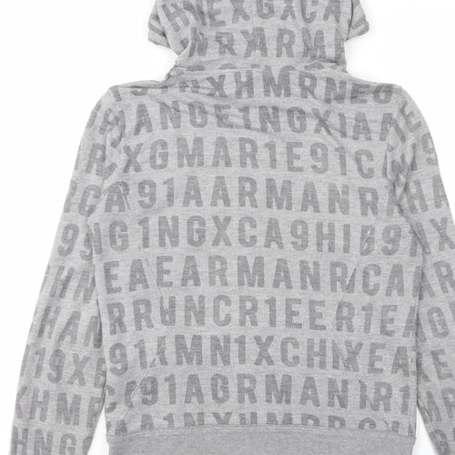 Armani Exchange Womens Gold Geometric Cotton Full Zip Hoodie Size S - Pockets
