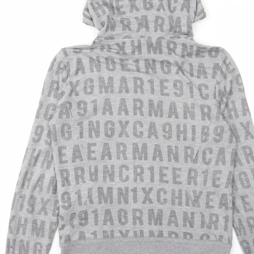 Armani Exchange Womens Gold Geometric Cotton Full Zip Hoodie Size S - Pockets