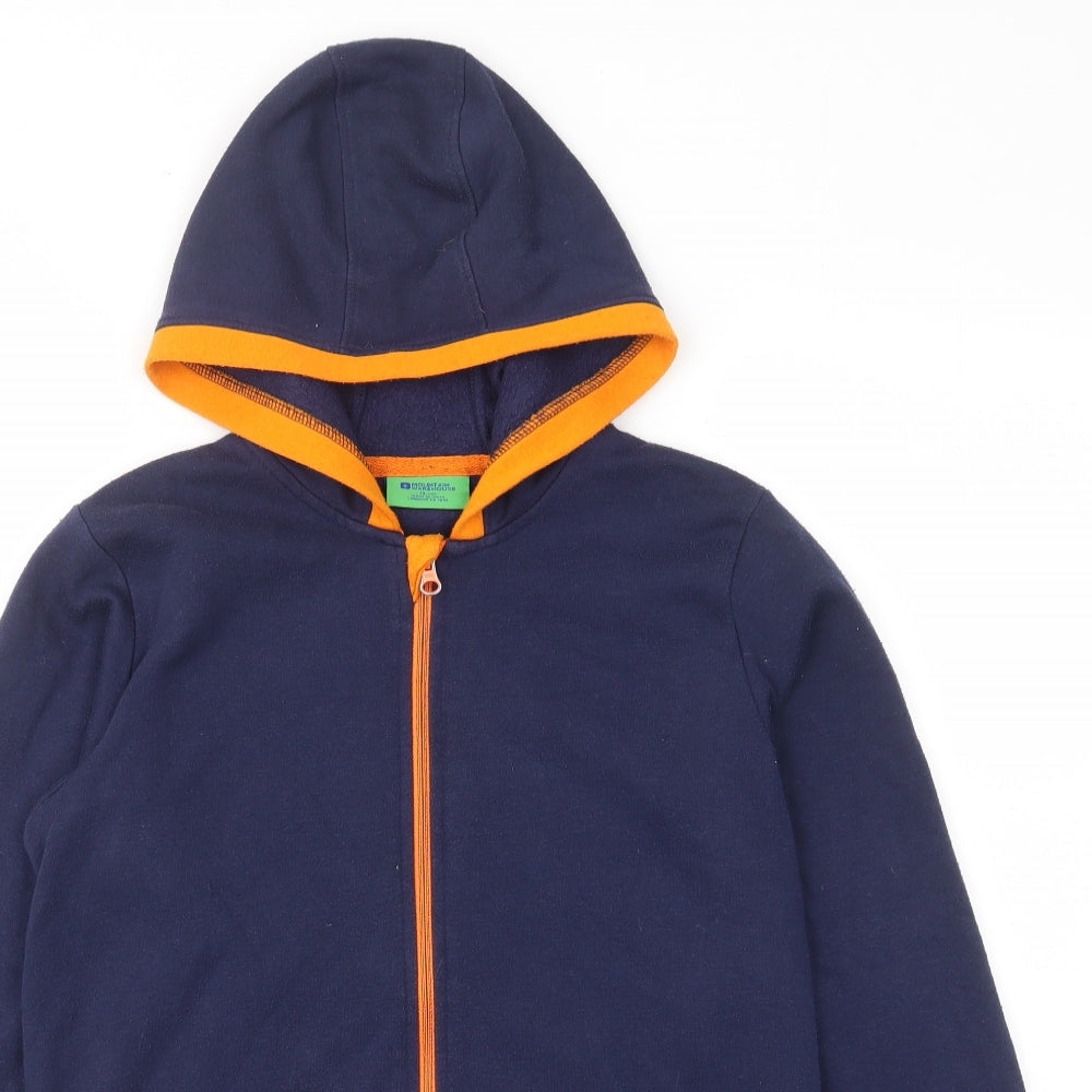Mountain war' Boys Blue Cotton Full Zip Hoodie Size 13 Years Zip - Pockets