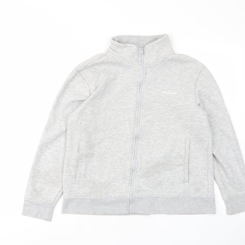 LA Gear Womens Grey Cotton Pullover Sweatshirt Size 14 Zip - Logo, Embroided, Pockets