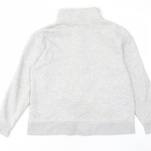 LA Gear Womens Grey Cotton Pullover Sweatshirt Size 14 Zip - Logo, Embroided, Pockets