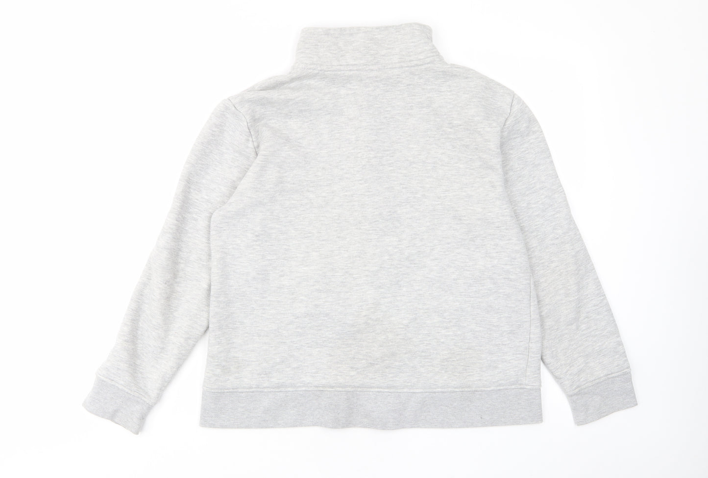LA Gear Womens Grey Cotton Pullover Sweatshirt Size 14 Zip - Logo, Embroided, Pockets
