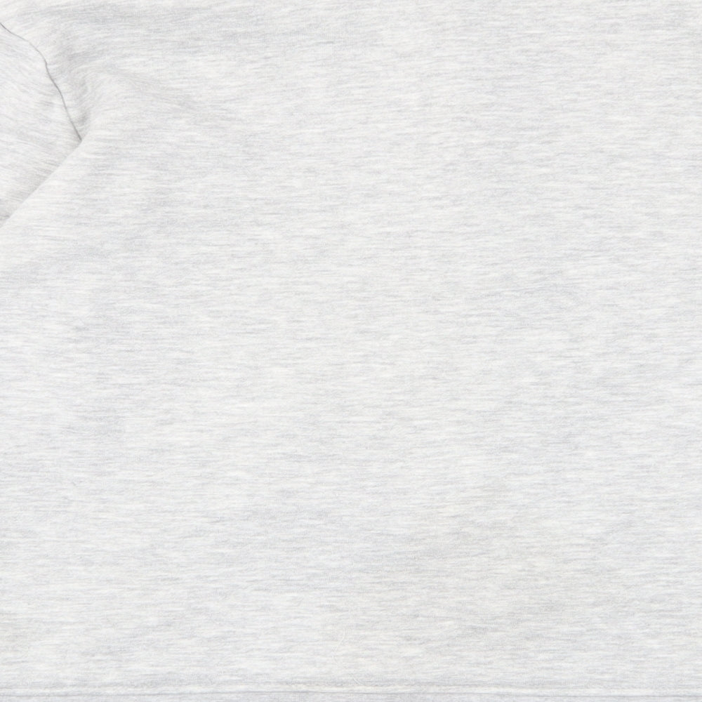 LA Gear Womens Grey Cotton Pullover Sweatshirt Size 14 Zip - Logo, Embroided, Pockets