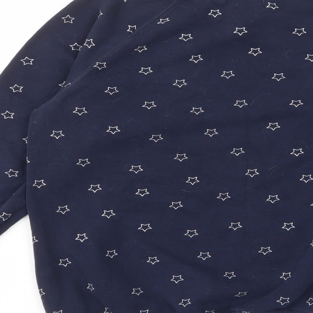 NEXT Girls Blue Geometric Cotton Pullover Sweatshirt Size 12 Years Pullover - Looking Pud