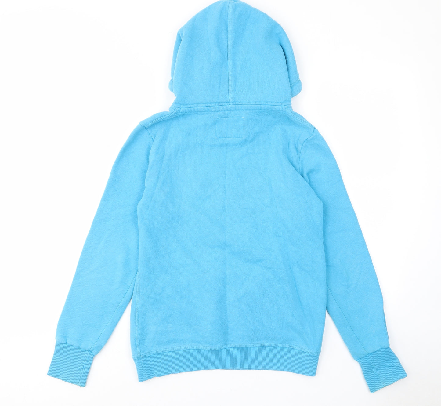 Superdry Womens Blue Cotton Pullover Hoodie Size M Pullover - Pockets, Logo, Embroided