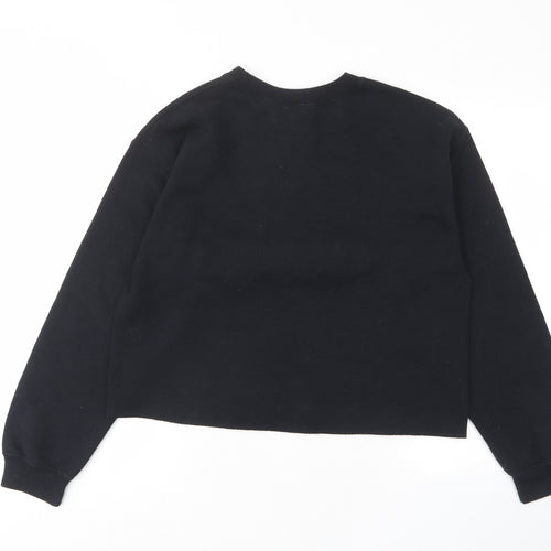 River Island Womens Black Cotton Pullover Sweatshirt Size S Pullover - Faux fur