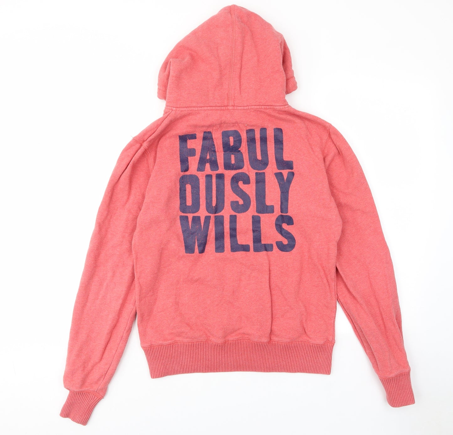 Jack Wills Womens Pink Cotton Pullover Hoodie Size 14 Pullover - Logo, Pockets