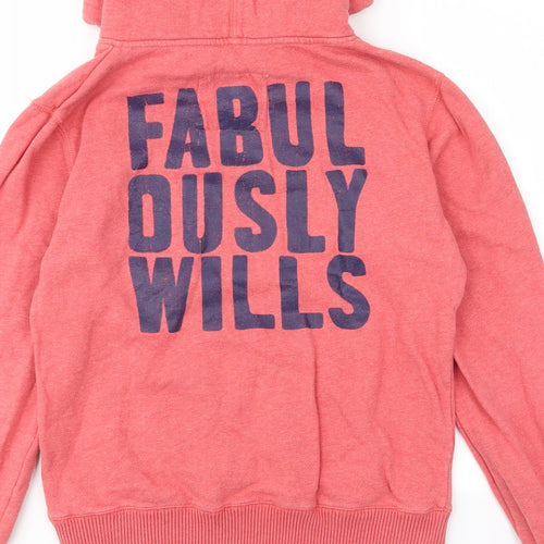 Jack Wills Womens Pink Cotton Pullover Hoodie Size 14 Pullover - Logo, Pockets