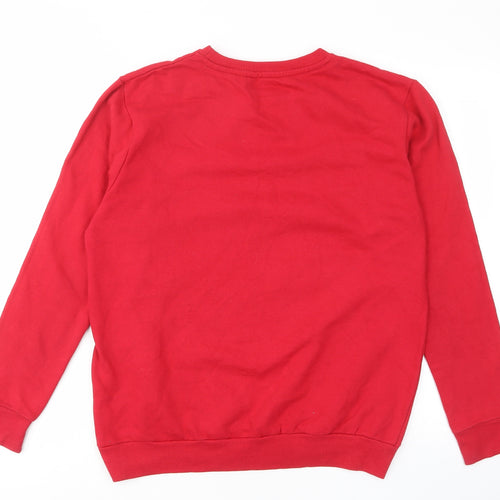 Mickey Mouse Womens Red Cotton Pullover Sweatshirt Size 8 Pullover