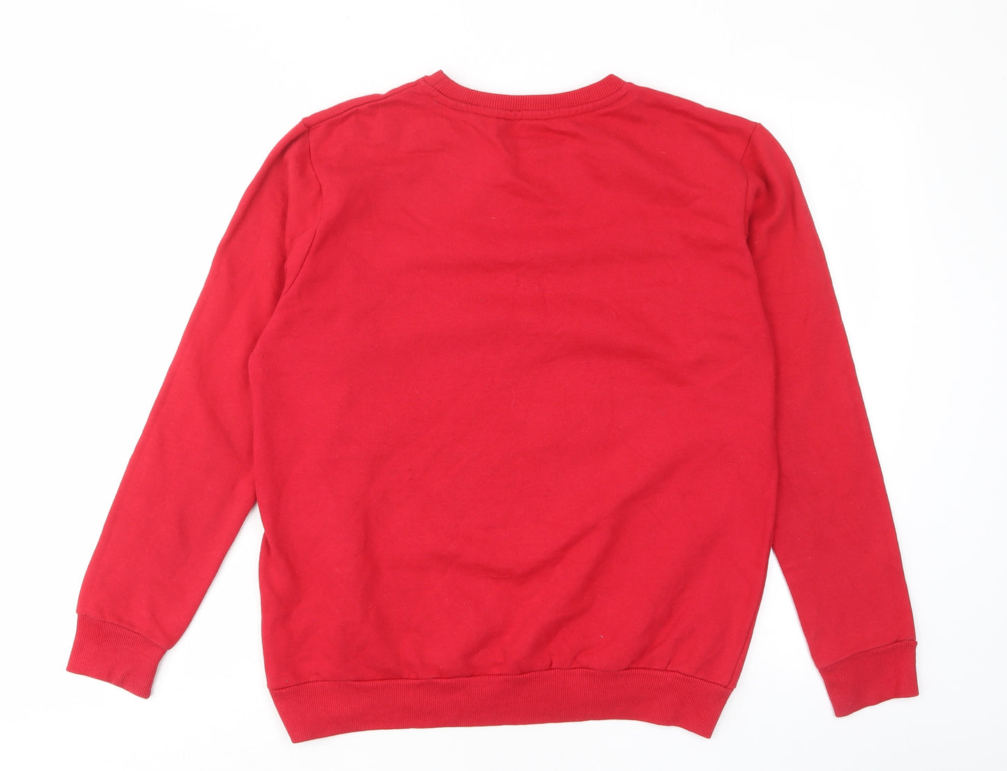 Mickey Mouse Womens Red Cotton Pullover Sweatshirt Size 8 Pullover