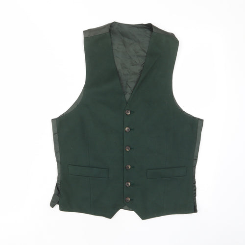 Principles Mens Green Polyester Jacket Suit Waistcoat Size 36 Regular