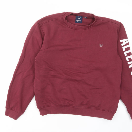 Allen Solly Womens Red Cotton Pullover Sweatshirt Size M Pullover - Logo, Embroided