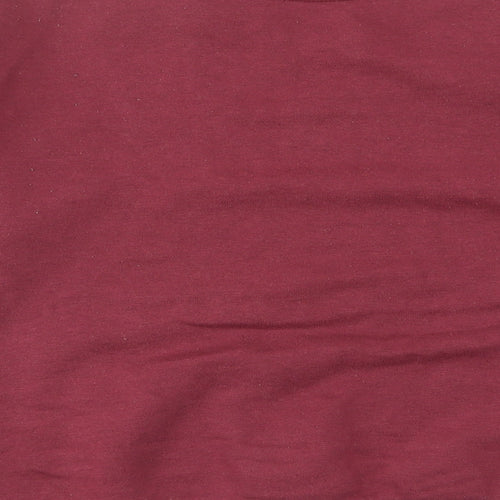 Allen Solly Womens Red Cotton Pullover Sweatshirt Size M Pullover - Logo, Embroided