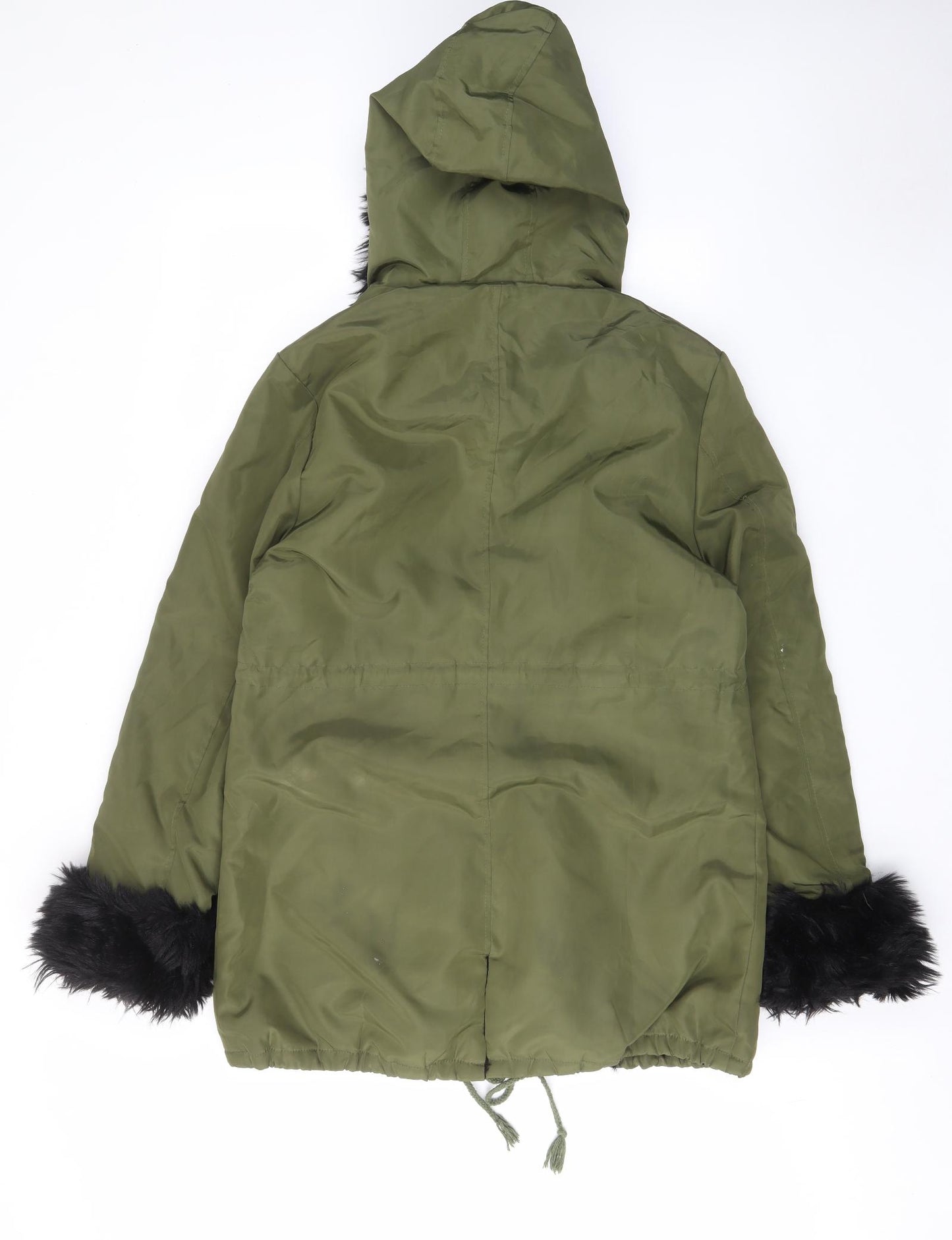 Roiii Womens Green Parka Coat Size M Button - Pockets