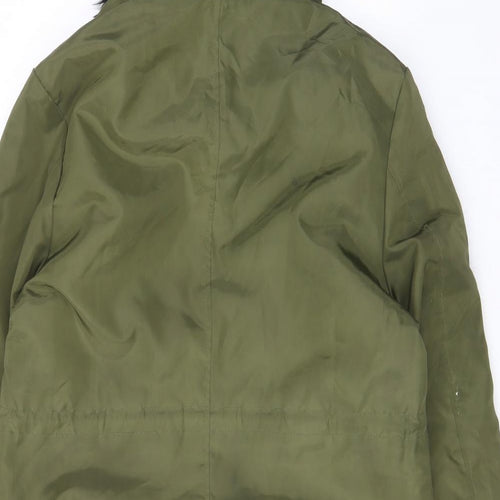 Roiii Womens Green Parka Coat Size M Button - Pockets