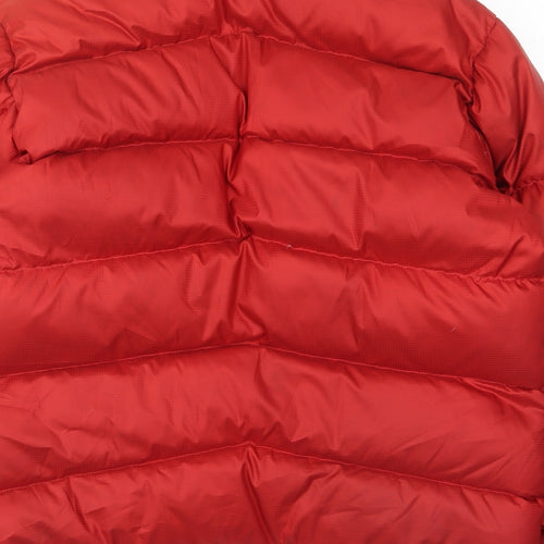 Timberland Mens Red Quilted Coat Size M Zip - Zip Pockets, Logo