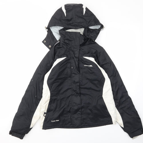 Trespass Mens Black Rain Coat Coat Size M Zip - Pockets, Logo, Embroided