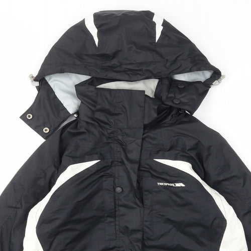 Trespass Mens Black Rain Coat Coat Size M Zip - Pockets, Logo, Embroided
