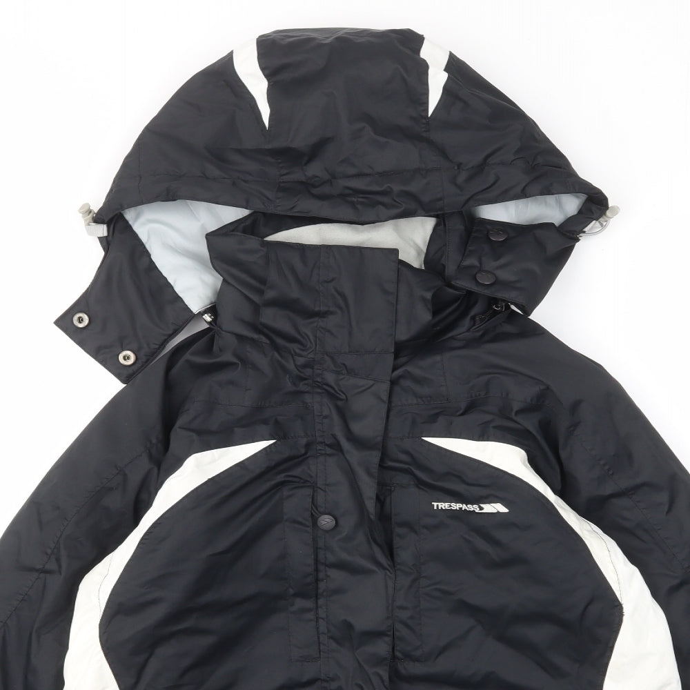 Trespass Mens Black Rain Coat Coat Size M Zip - Pockets, Logo, Embroided