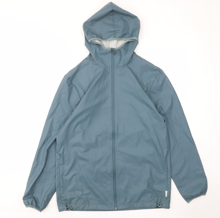 Rain Womens Blue Rain Coat Coat Size XS Zip - Zip Pockets