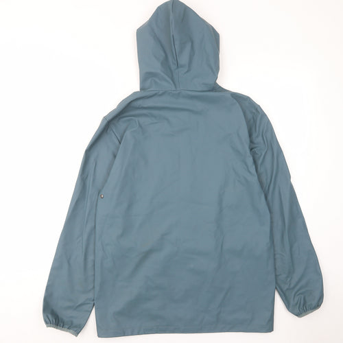 Rain Womens Blue Rain Coat Coat Size XS Zip - Zip Pockets