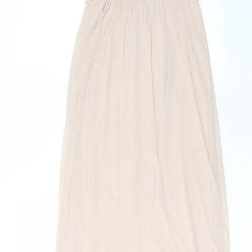 Miss Selfridge Womens Beige Polyester A-Line Size 4 V-Neck Pullover - Lace