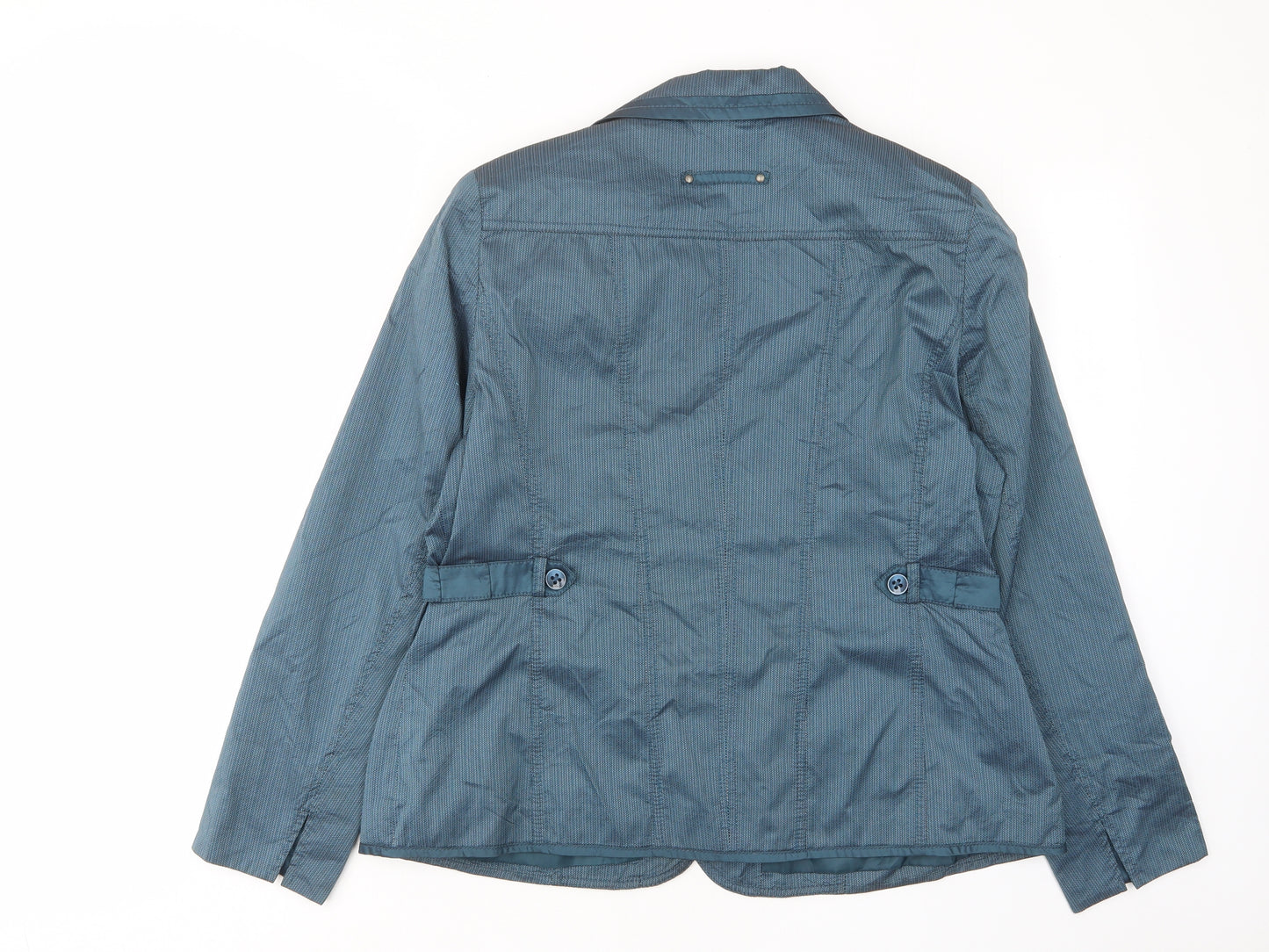 Bonita Womens Blue Biker Jacket Size 16 Button - Zip Pockets