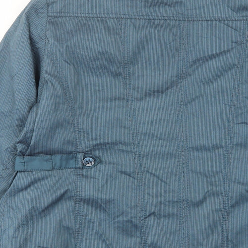 Bonita Womens Blue Biker Jacket Size 16 Button - Zip Pockets