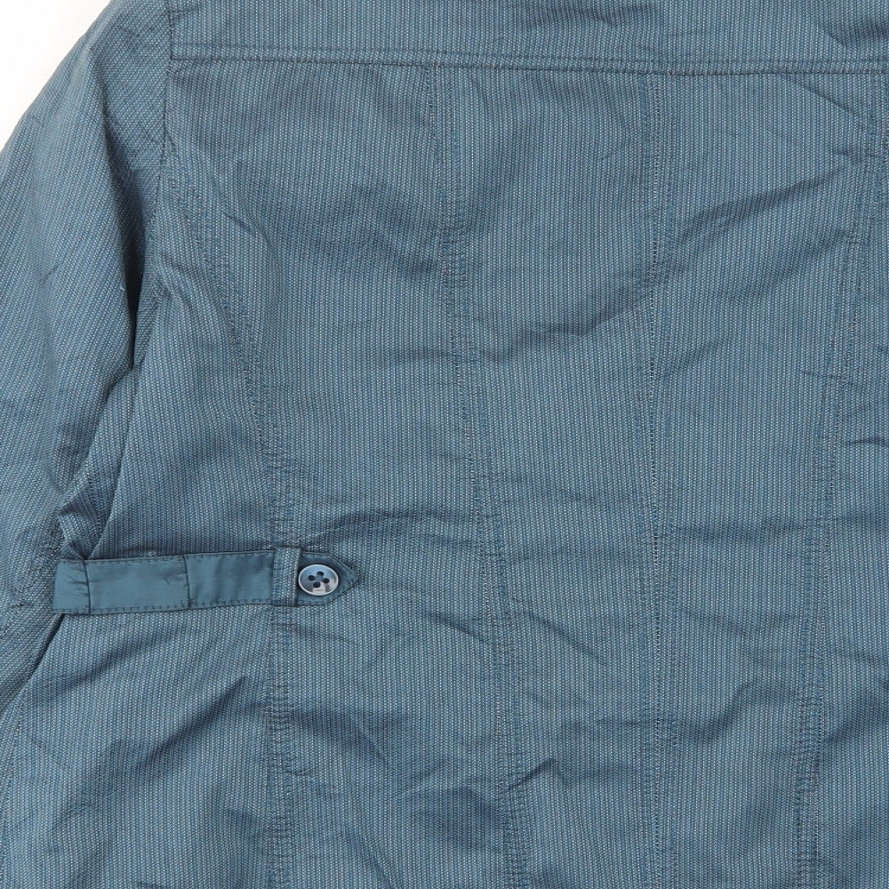 Bonita Womens Blue Biker Jacket Size 16 Button - Zip Pockets
