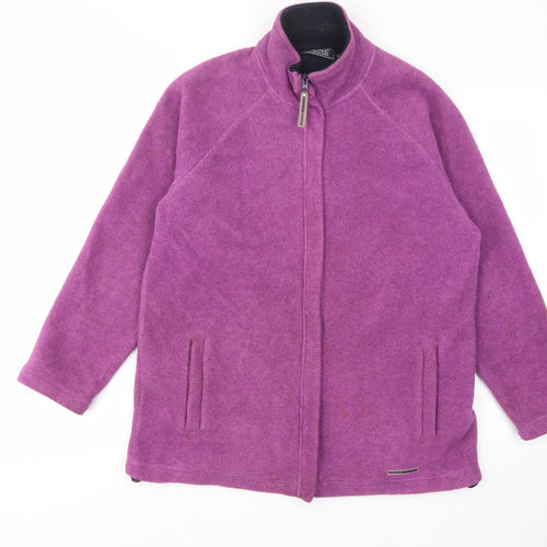 Maine Womens Purple Jacket Size 14 Zip - Pockets, Logo