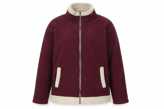 Front view of Emerald women’s purple jacket, size M, zip - pockets