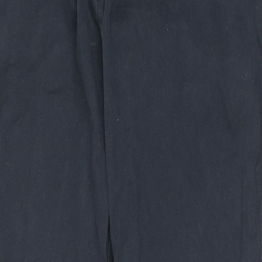 George Mens Blue Cotton Trousers Size 34 in L30 in Regular Zip