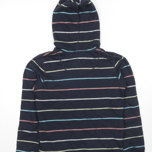 Fat Face Girls Blue Striped Cotton Pullover Hoodie Size 12-13 Years Pullover