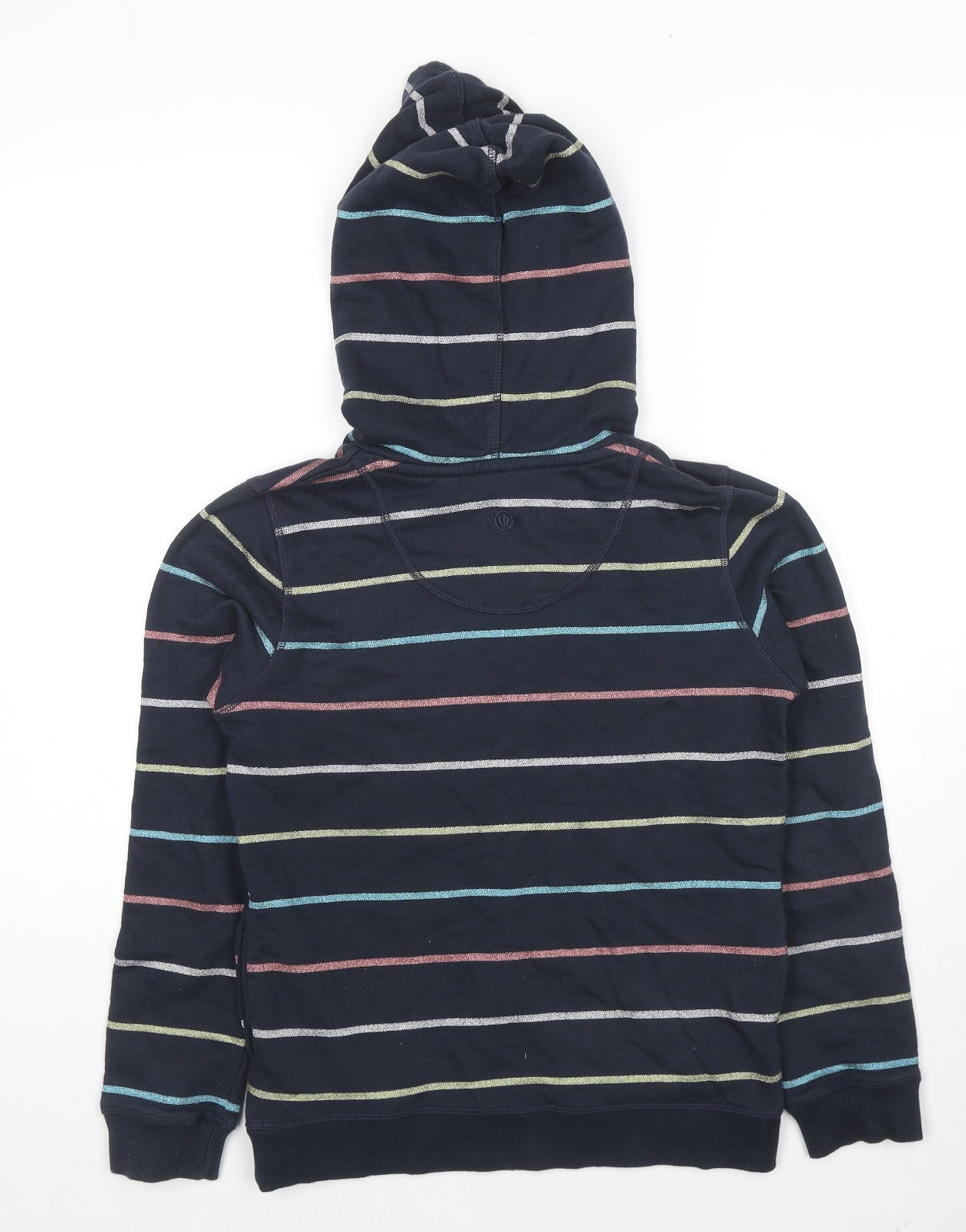 Fat Face Girls Blue Striped Cotton Pullover Hoodie Size 12-13 Years Pullover