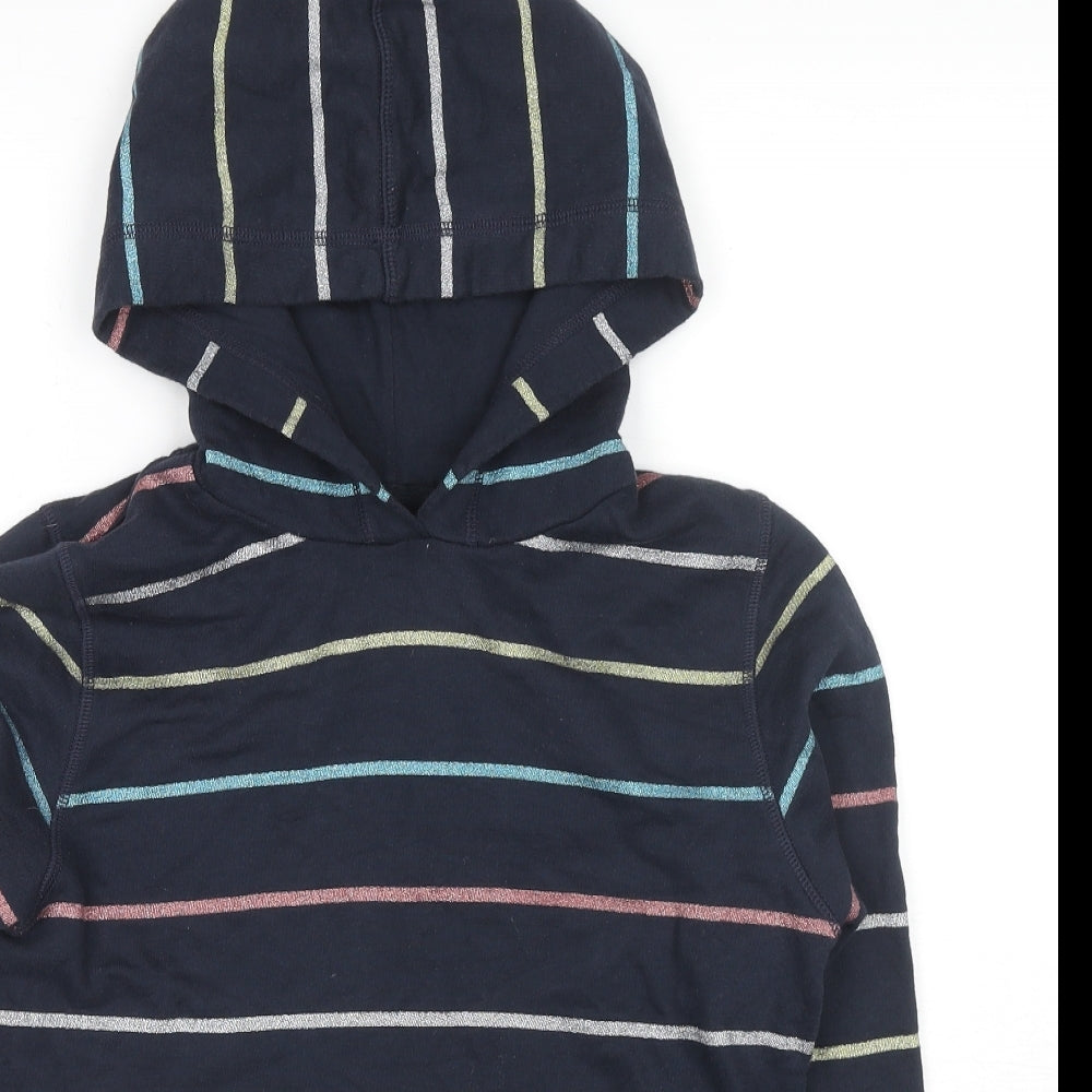 Fat Face Girls Blue Striped Cotton Pullover Hoodie Size 12-13 Years Pullover