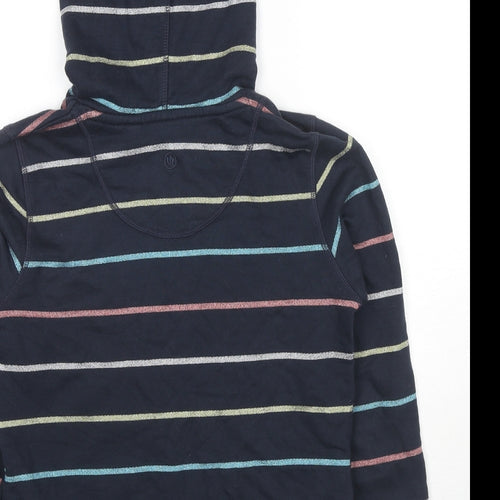 Fat Face Girls Blue Striped Cotton Pullover Hoodie Size 12-13 Years Pullover
