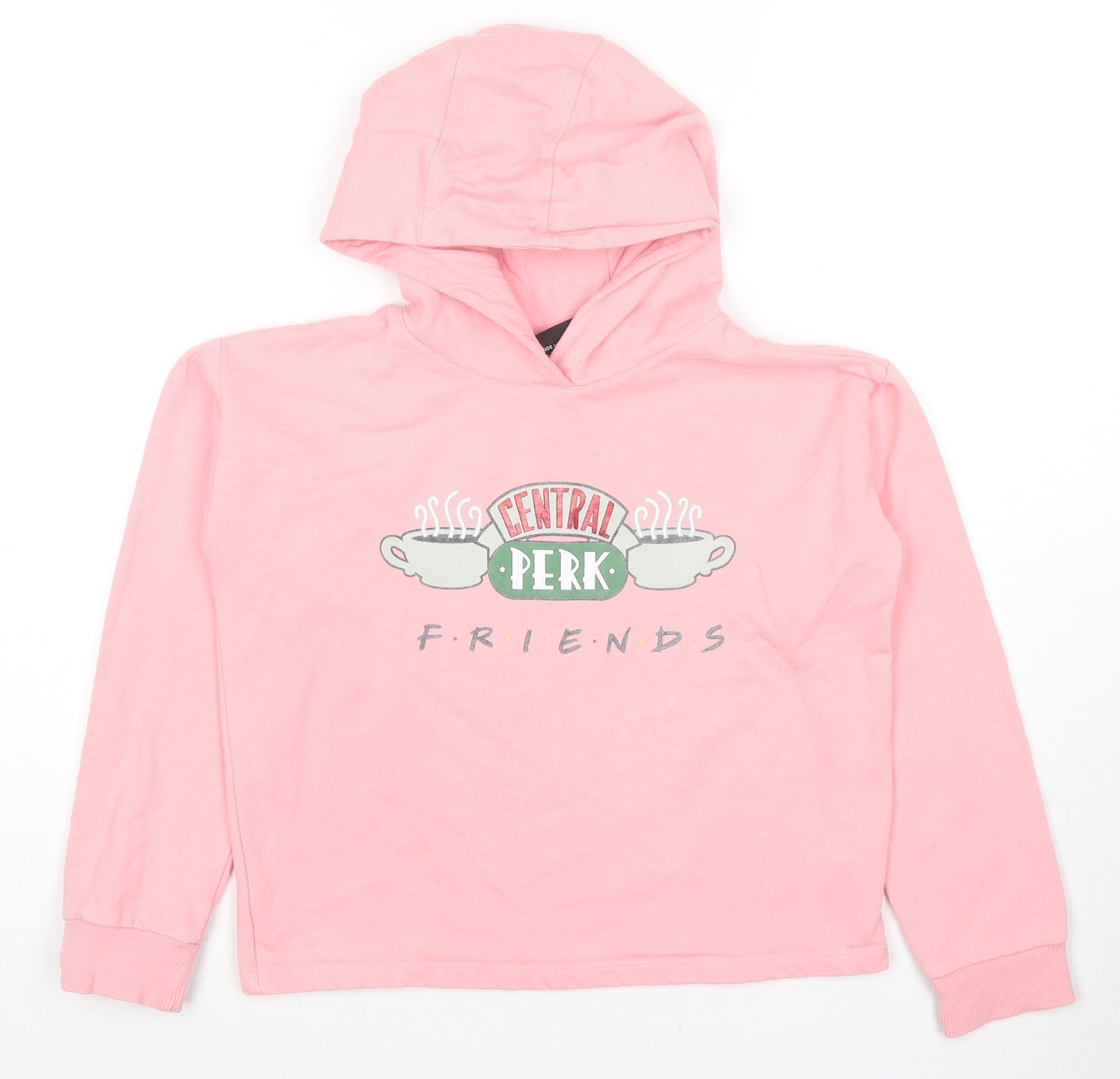 Friends Girls Pink Cotton Pullover Hoodie Size 10-11 Years Pullover - Central Perk