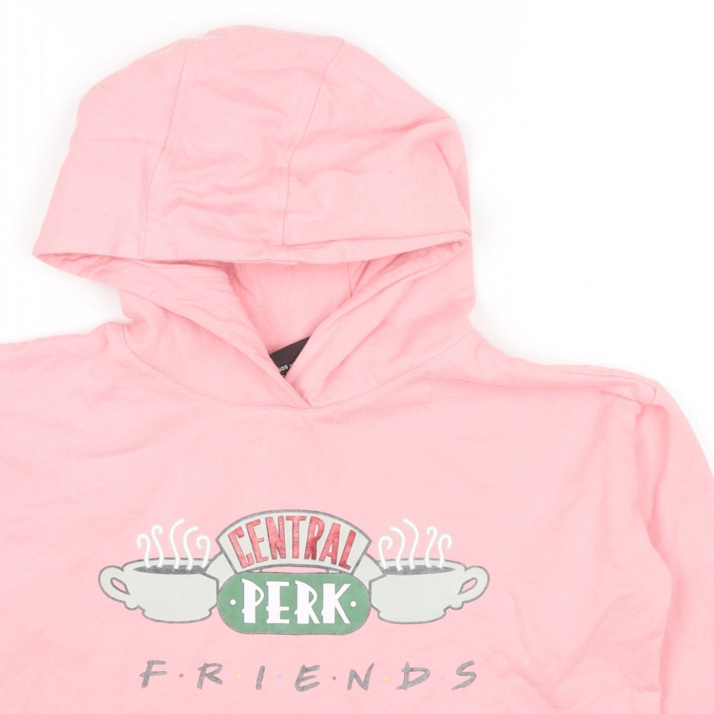 Friends Girls Pink Cotton Pullover Hoodie Size 10-11 Years Pullover - Central Perk