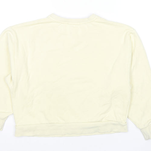 Oliver Bonas Womens Yellow Cotton Pullover Sweatshirt Size 10 Pullover - Flowers