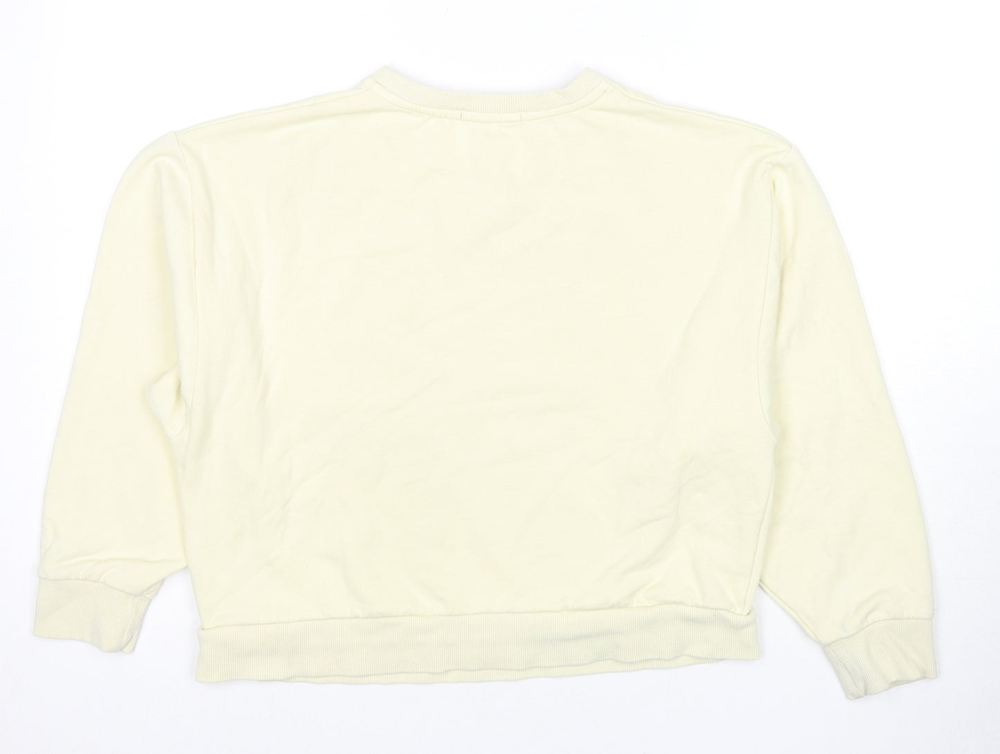 Oliver Bonas Womens Yellow Cotton Pullover Sweatshirt Size 10 Pullover - Flowers