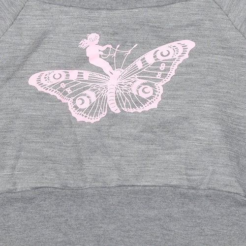 Frost French Womens Grey Polyester Pullover Sweatshirt Size S Pullover - Fairy Butterfly